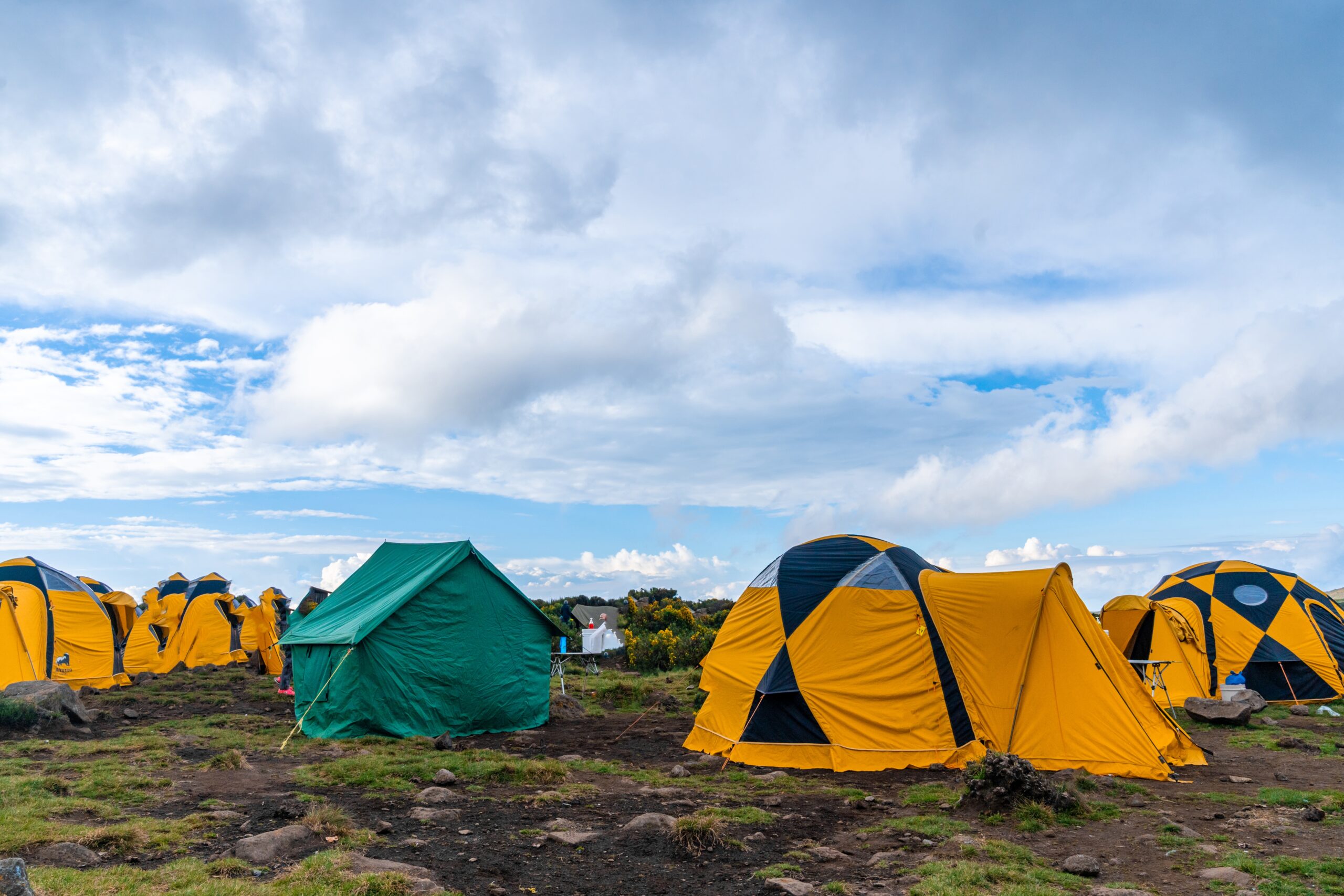 tents camping site kilimanjaro mountain scaled